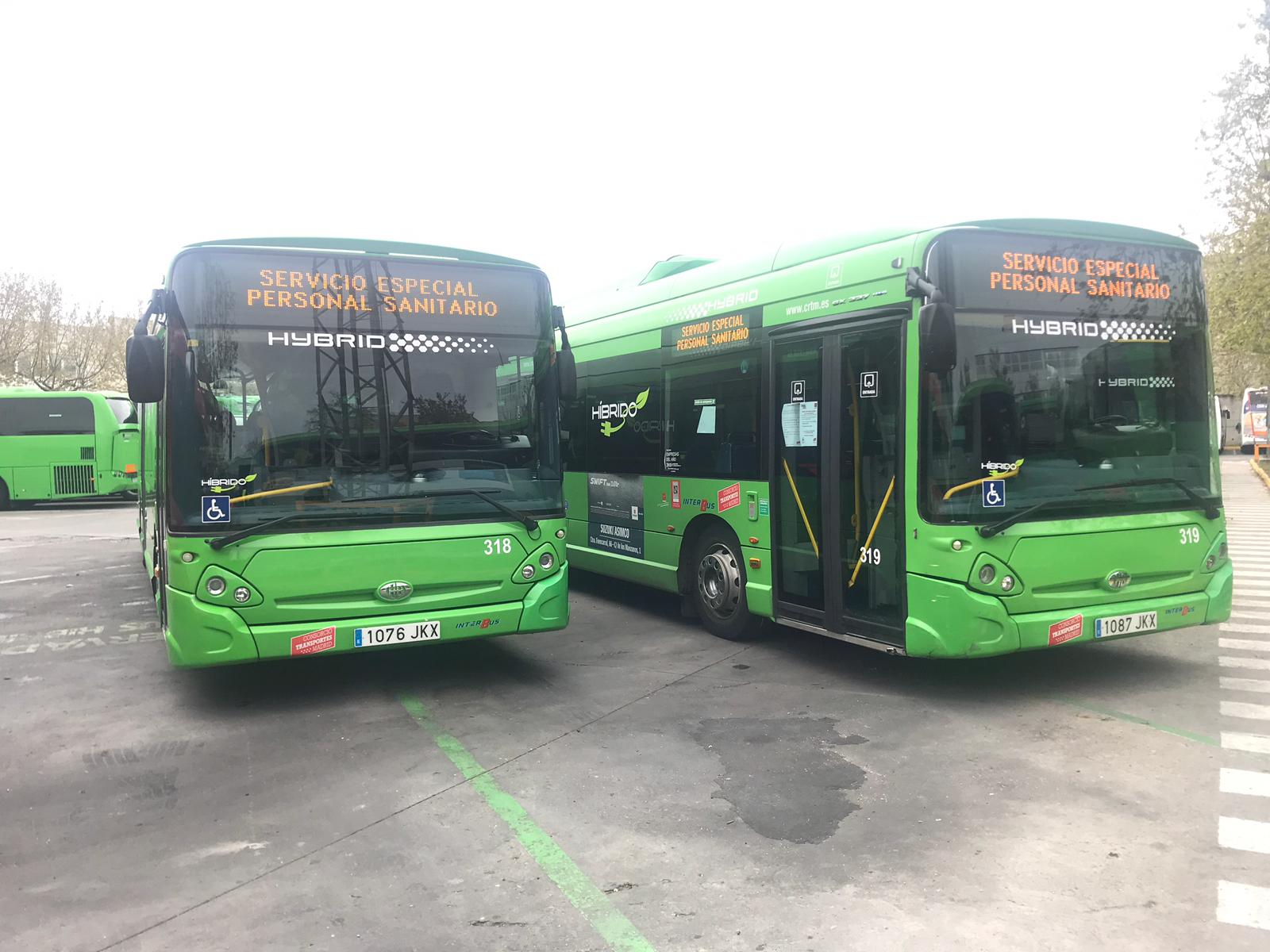 Autobuses de transporte de personal sanitario